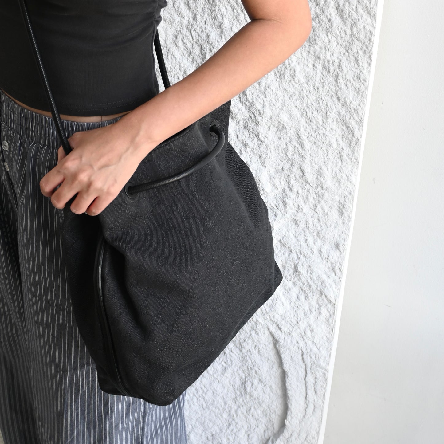 Gucci GG Black Canvas Tote