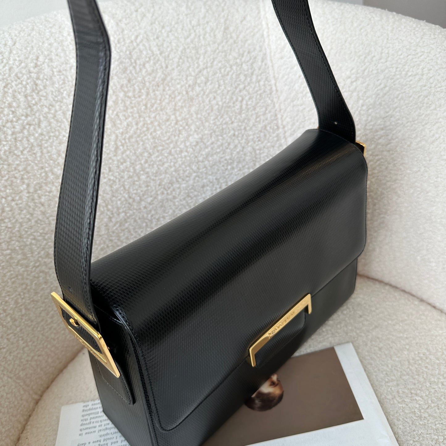 Yves Saint Laurent YSL Black Leather Shoulder Bag