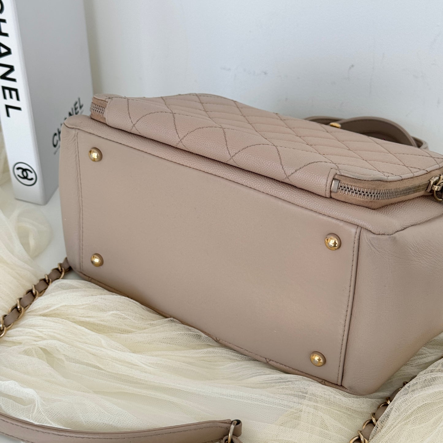 Chanel Beige Caviar Business Affinity Tote