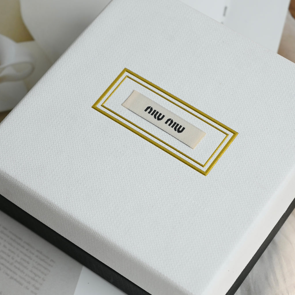 Miu Miu Logo Drop Stud Earrings - Leluxe Vintage Sdn. Bhd.