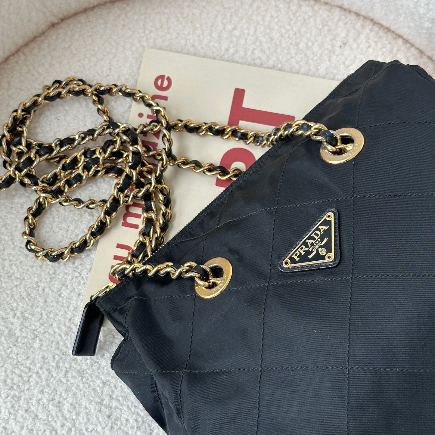 Prada Nylon Chain Shoulder Bag