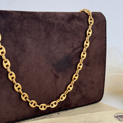 Celine Triomphe Suede Chain Bag