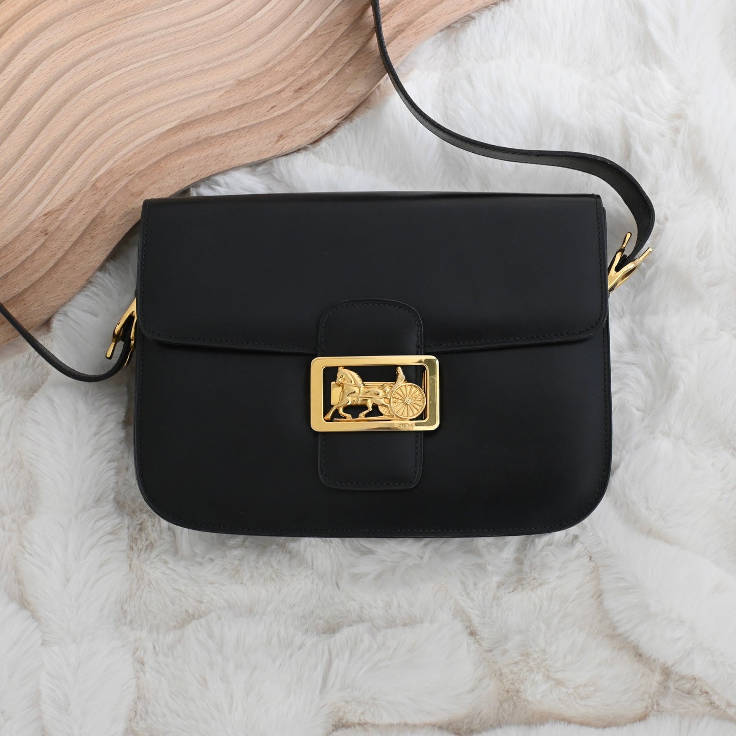 Celine Horse Carriage Box Calf Crossbody Bag