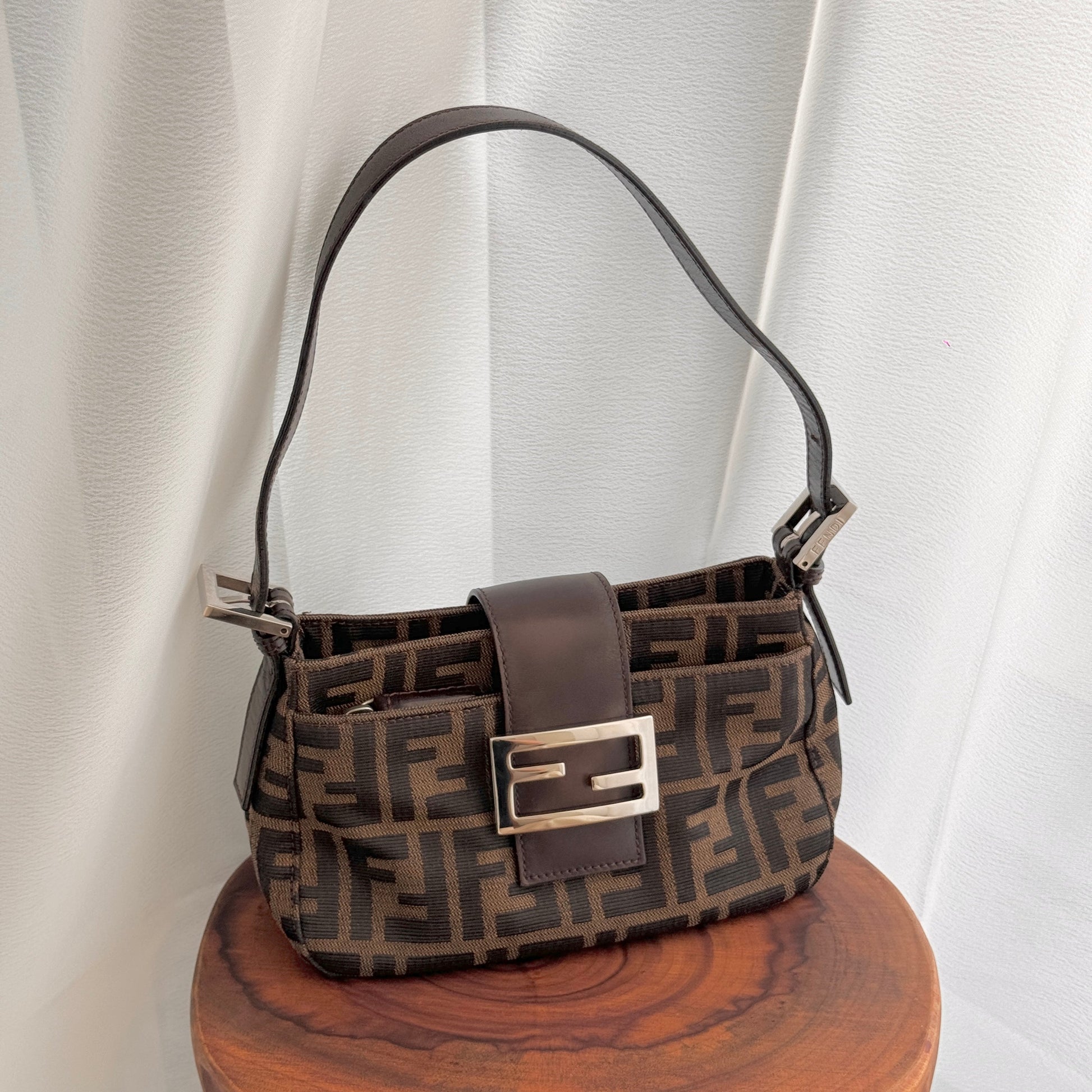 Fendi Mini Baguette in Zucca Monogram - Leluxe Vintage Sdn. Bhd.