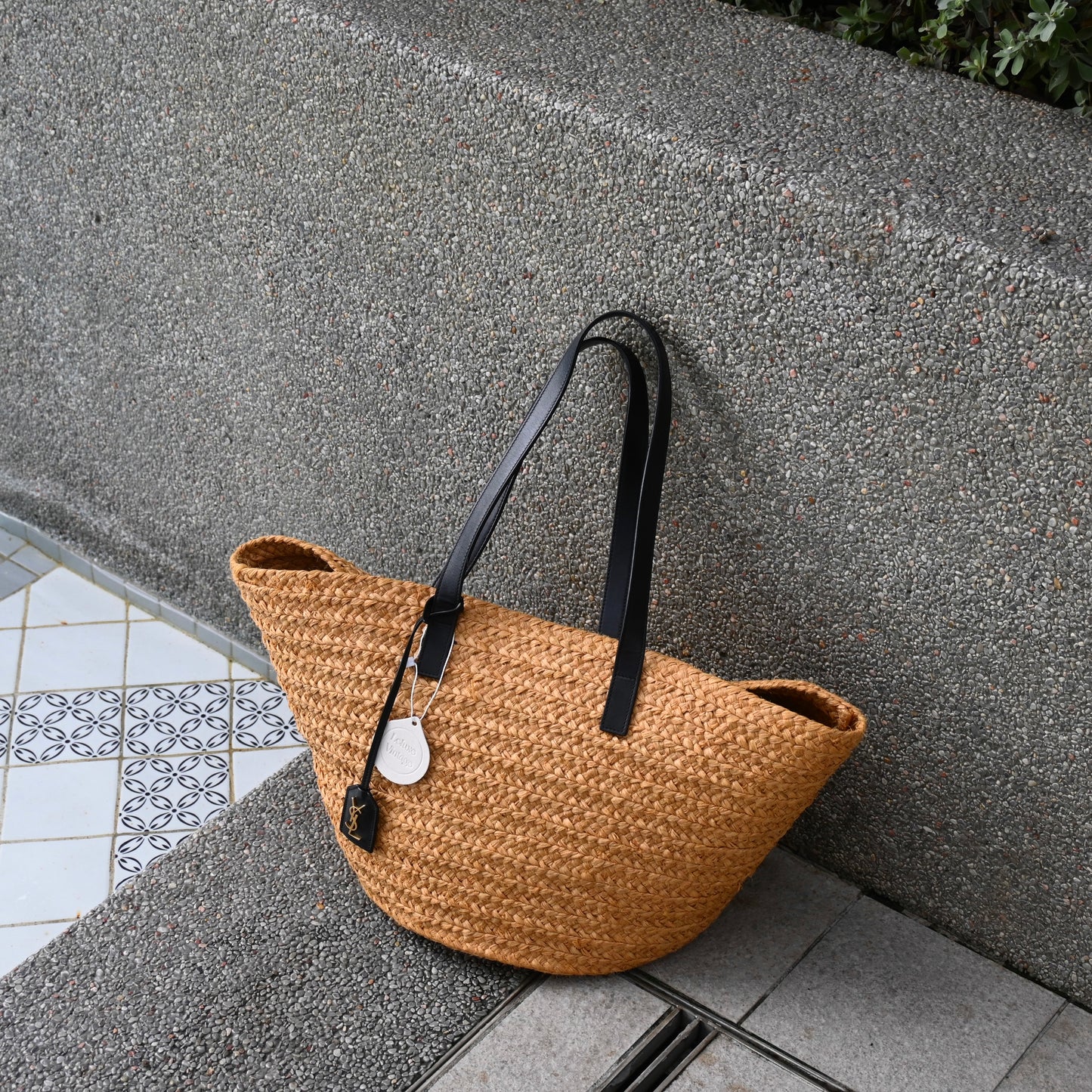 Yves Saint Laurant YSL Medium Panier Raffia Tote