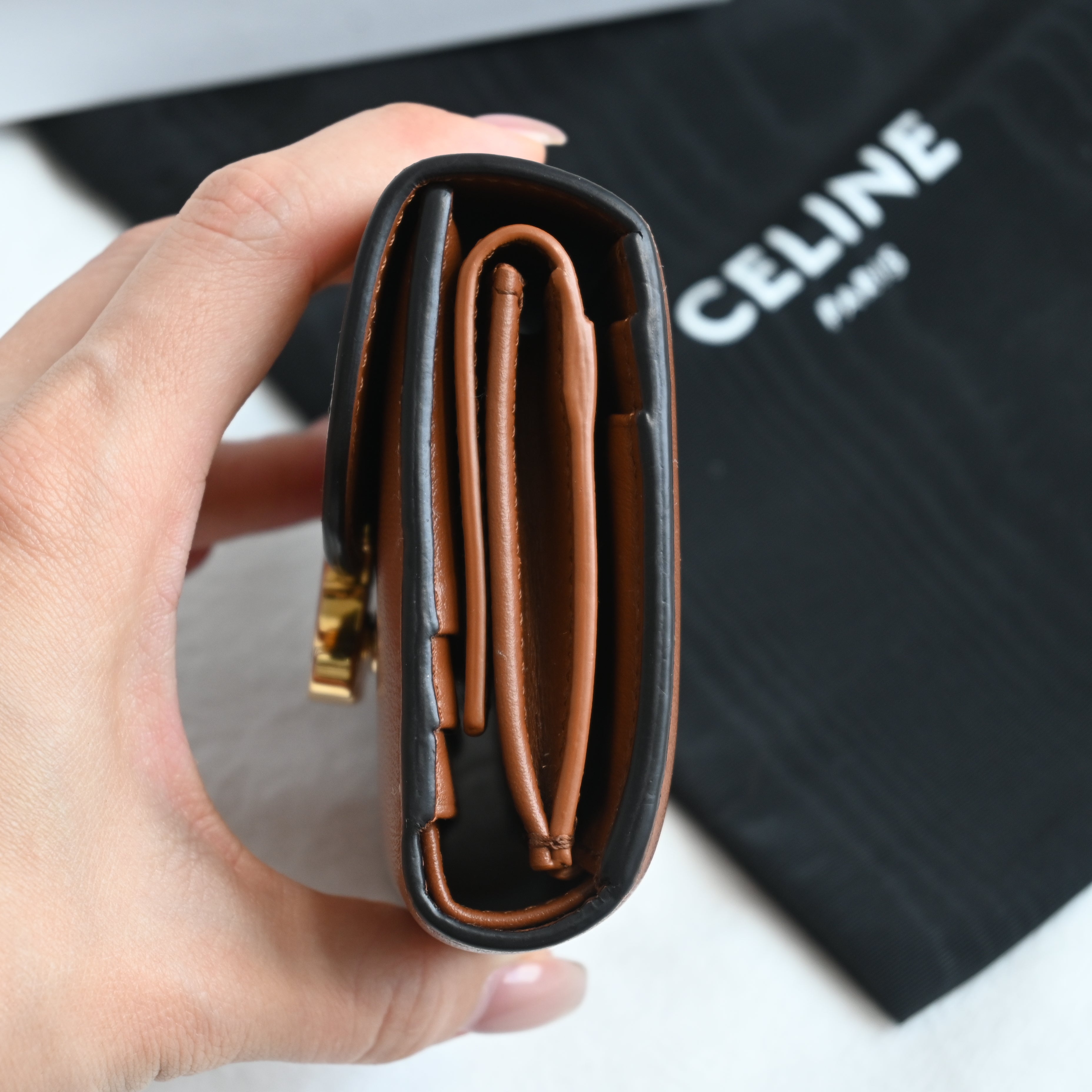 Celine Small Flap Triomphe Trifold Wallet - Leluxe Vintage Sdn. Bhd.
