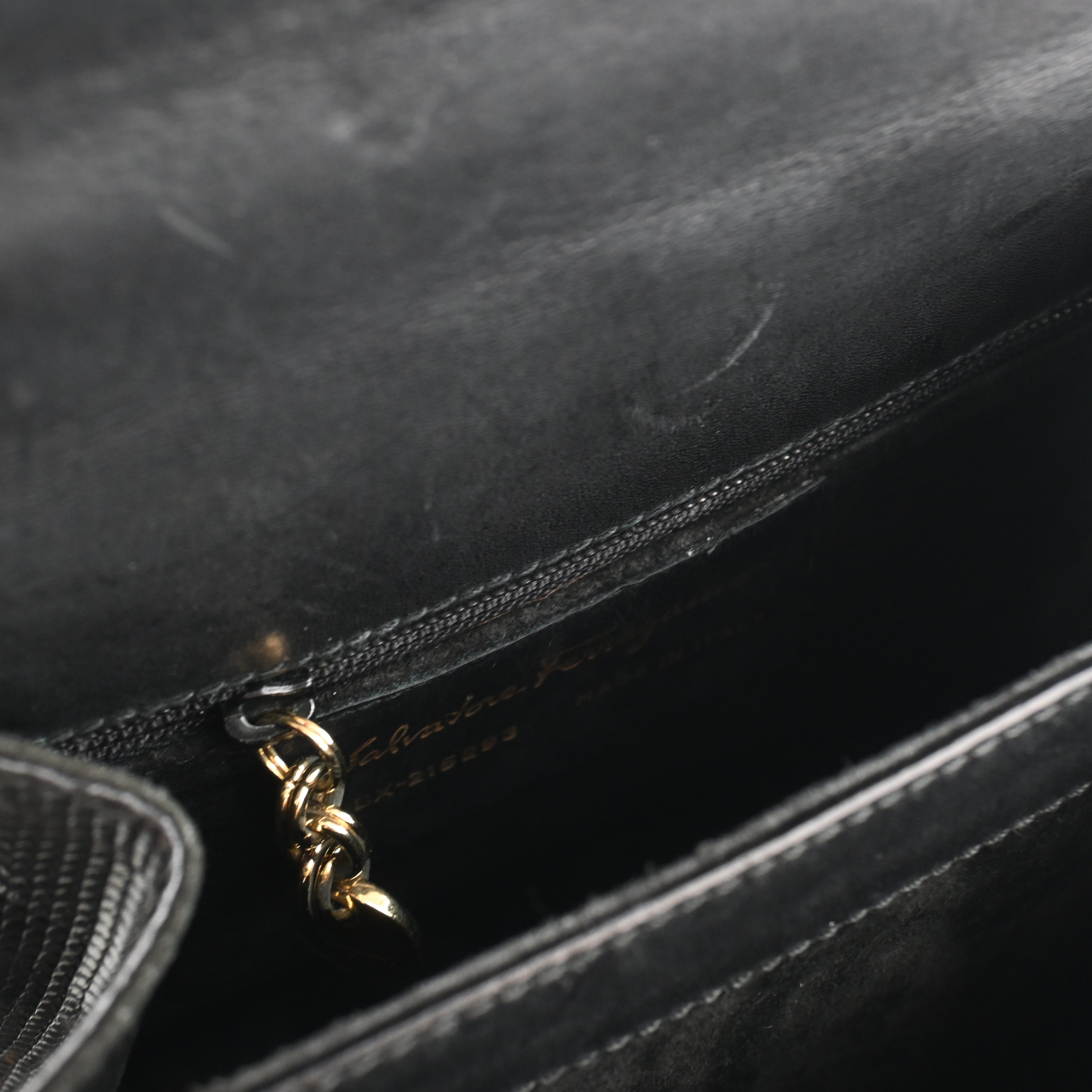 Salvatore Ferragamo Gancini Kelly Small in Embossed Lizard Leather - Leluxe Vintage Sdn. Bhd.