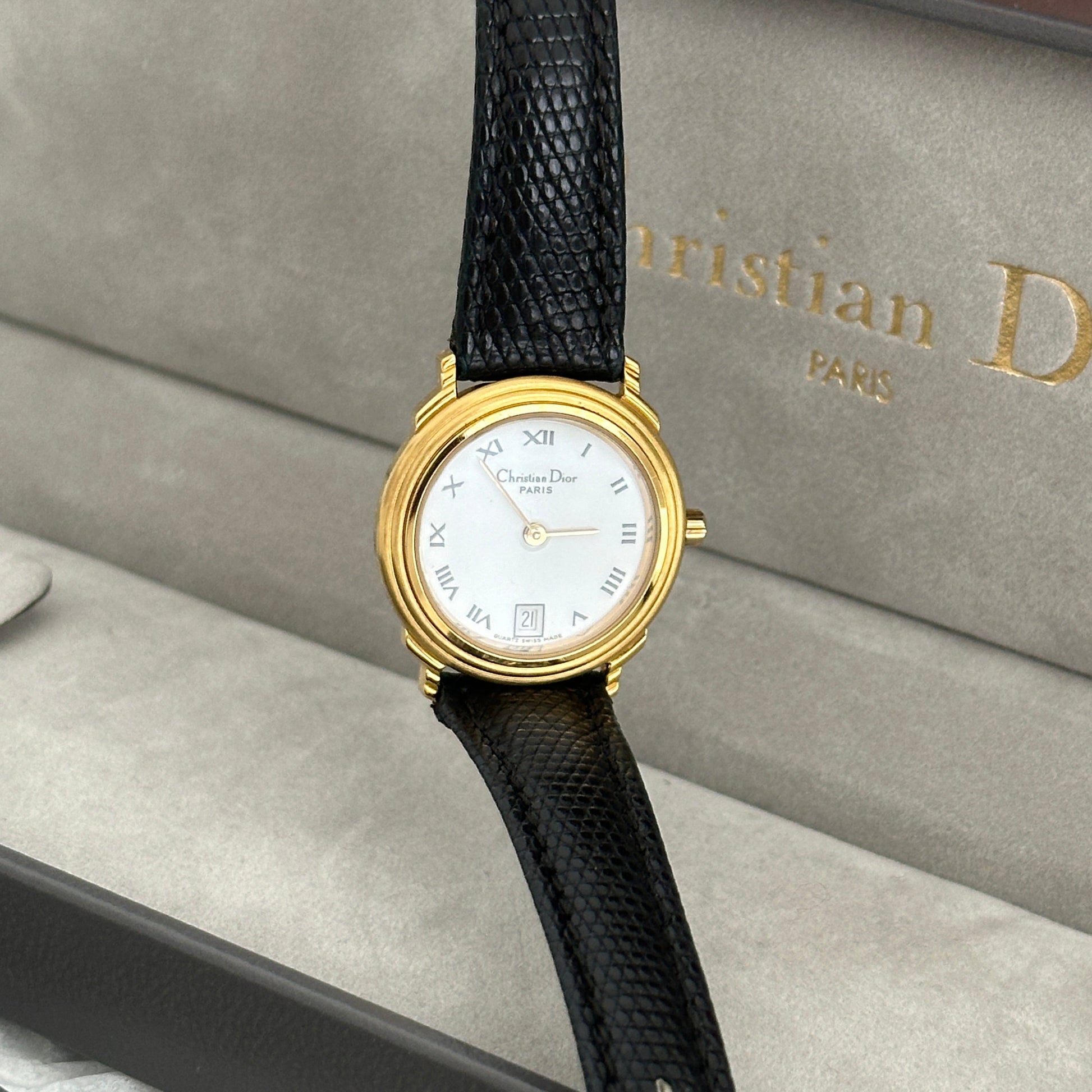 Dior Gold-toned Round Case Vintage Watch - Leluxe Vintage Sdn. Bhd.