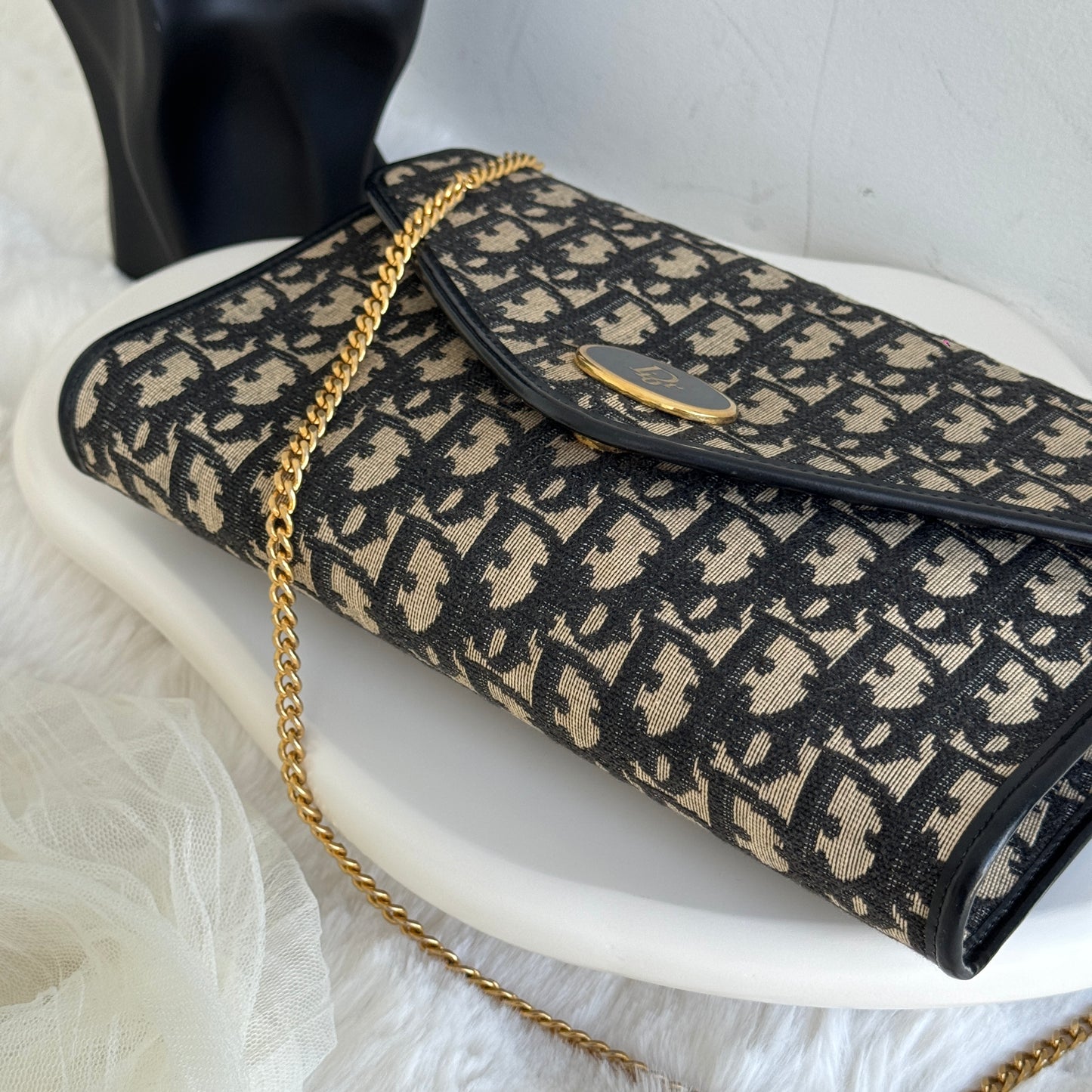 Dior Trotter Jacquard Chain Shoulder Bag