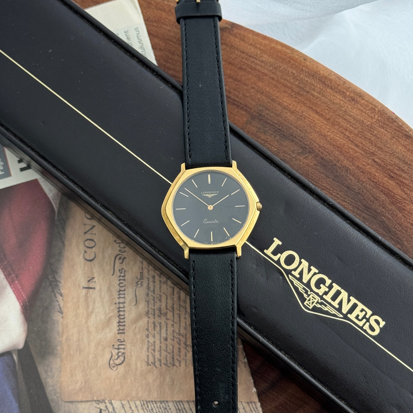 Longines 7616239 Black Dial Gold