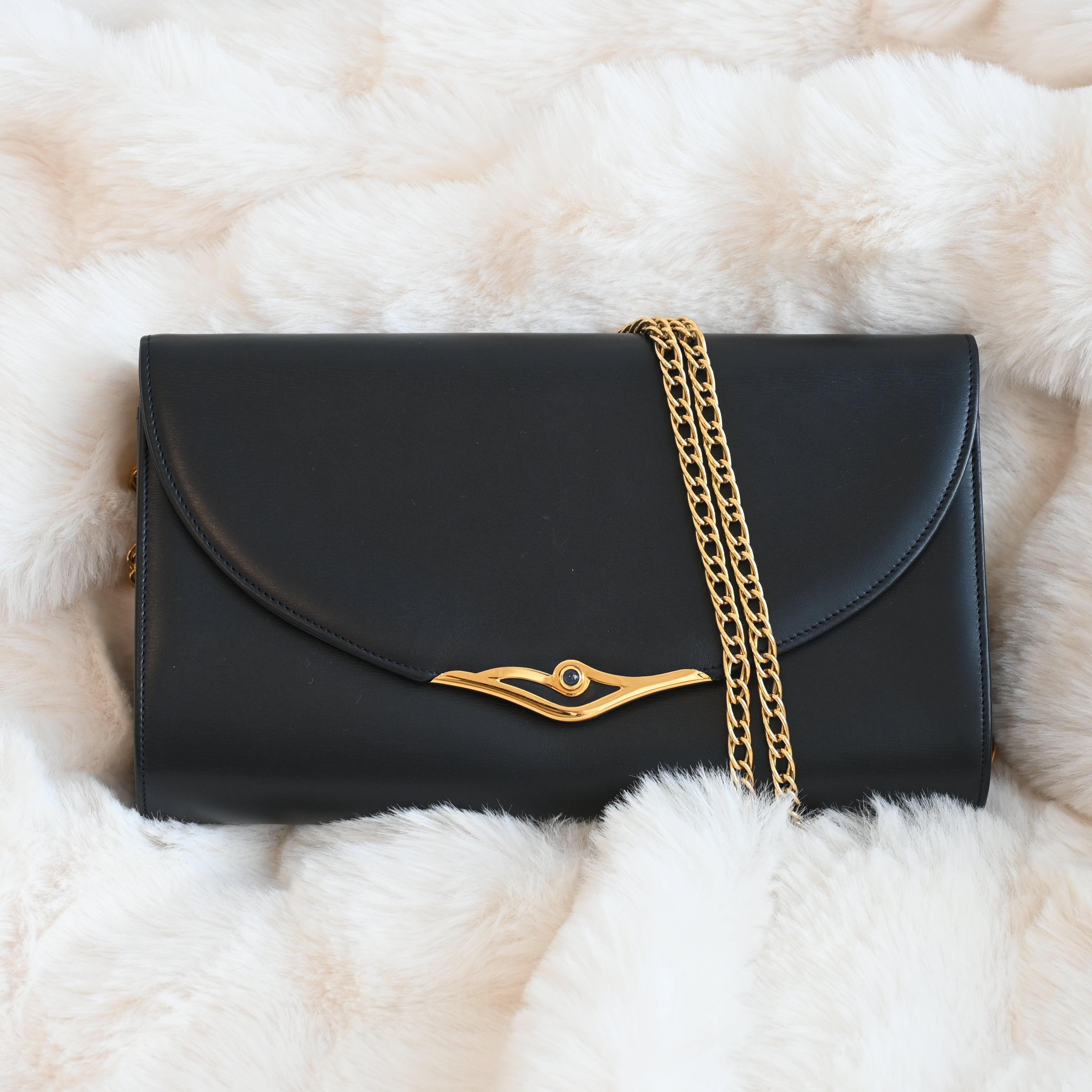 Cartier Sapphire Chain Shoulder Bag - Leluxe Vintage Sdn. Bhd.