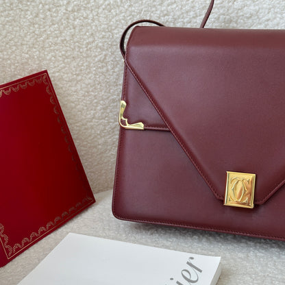 Must de Cartier Messenger Bag in Bordeaux