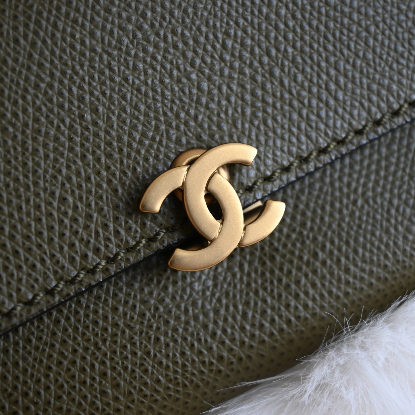 Chanel Khaki Trifold Cardholder