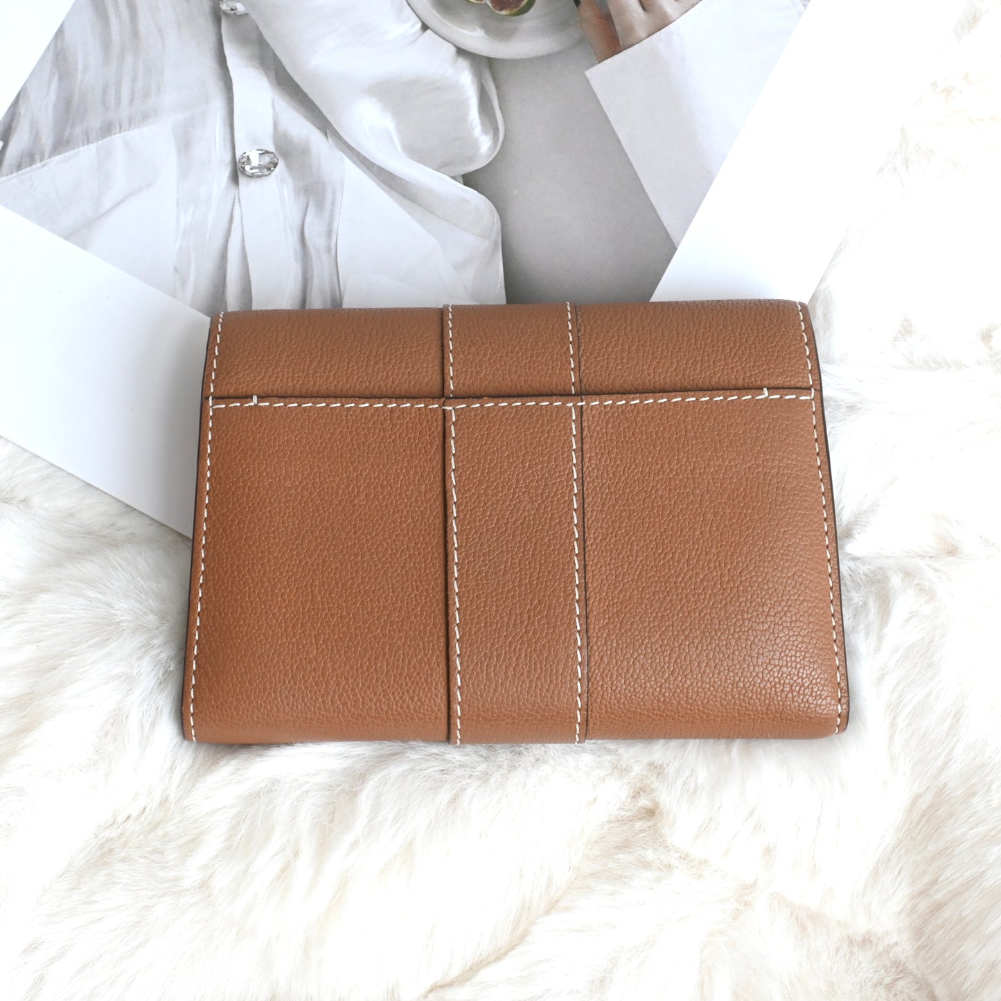 Delvaux Brilliant Compact Wallet Vegetal