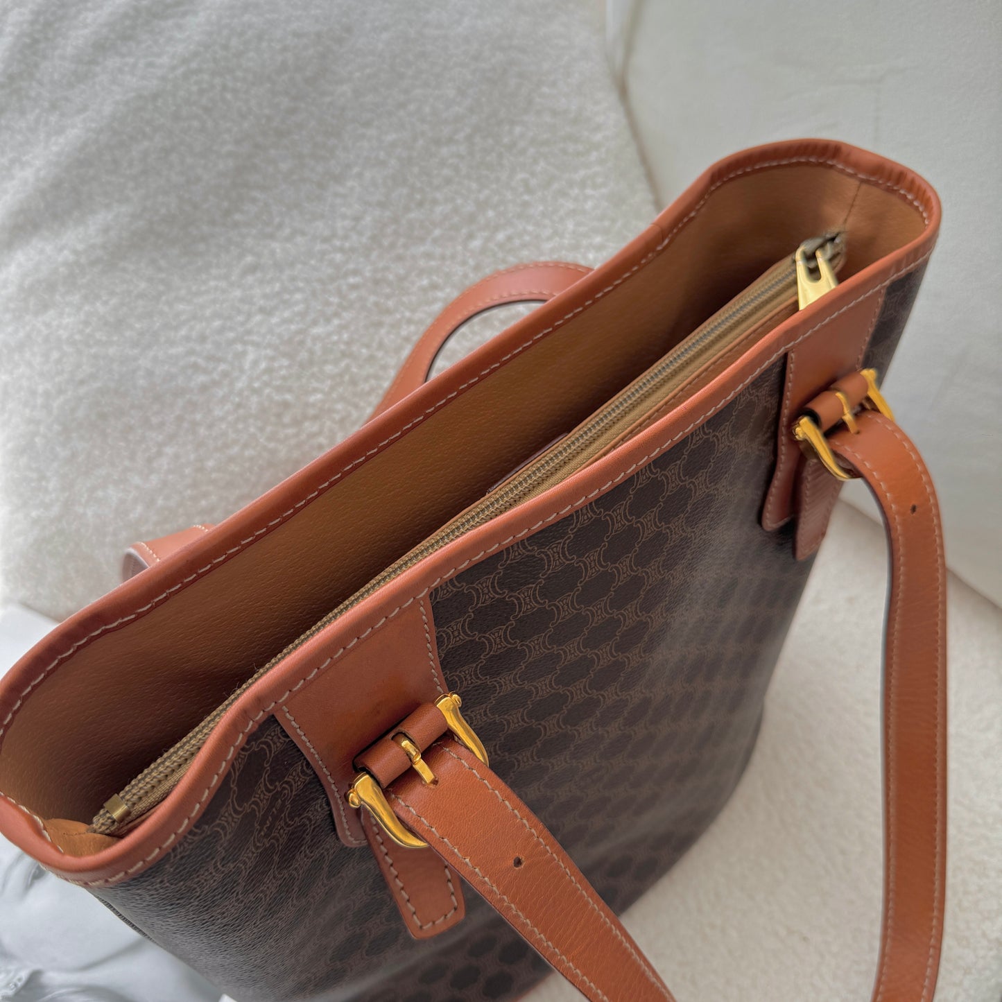 Celine Brown Macadam Triomphe Tote