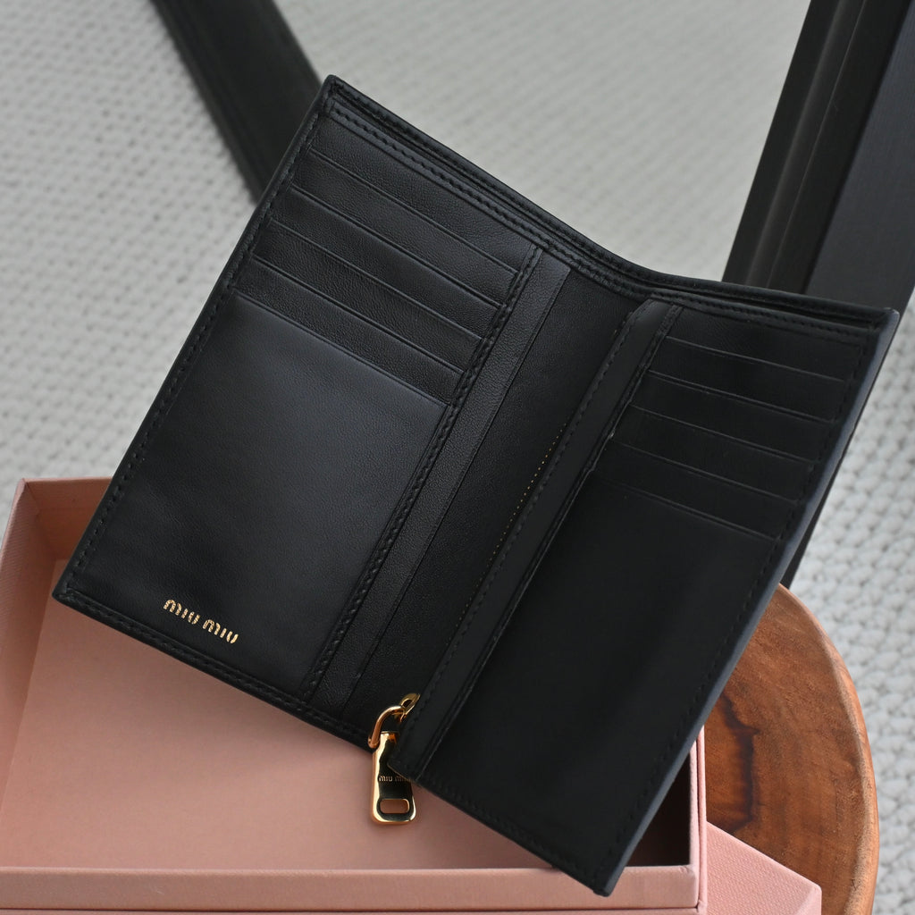 Miu Miu Metallic Foldover Wallet