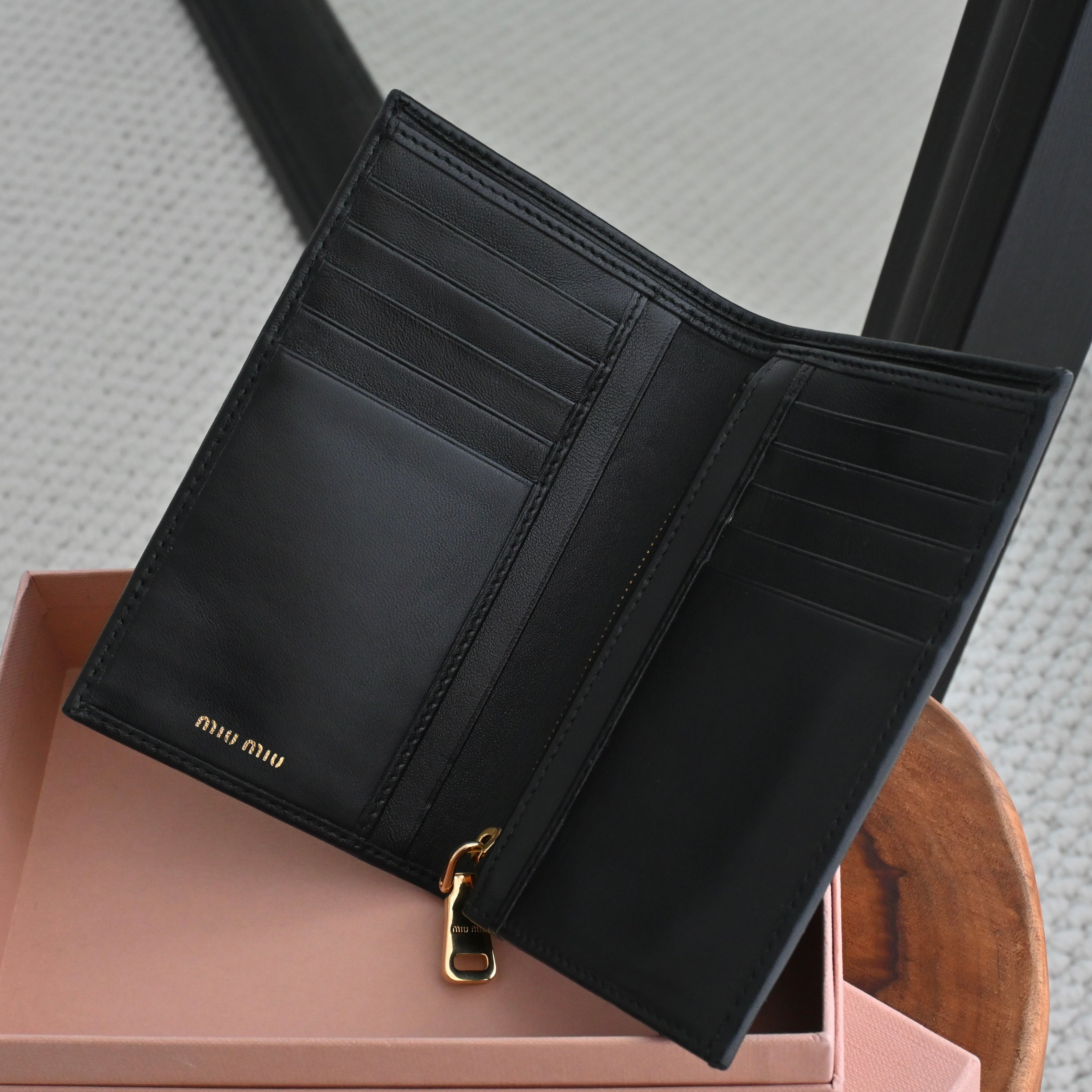 Miu Miu Metallic Foldover Wallet