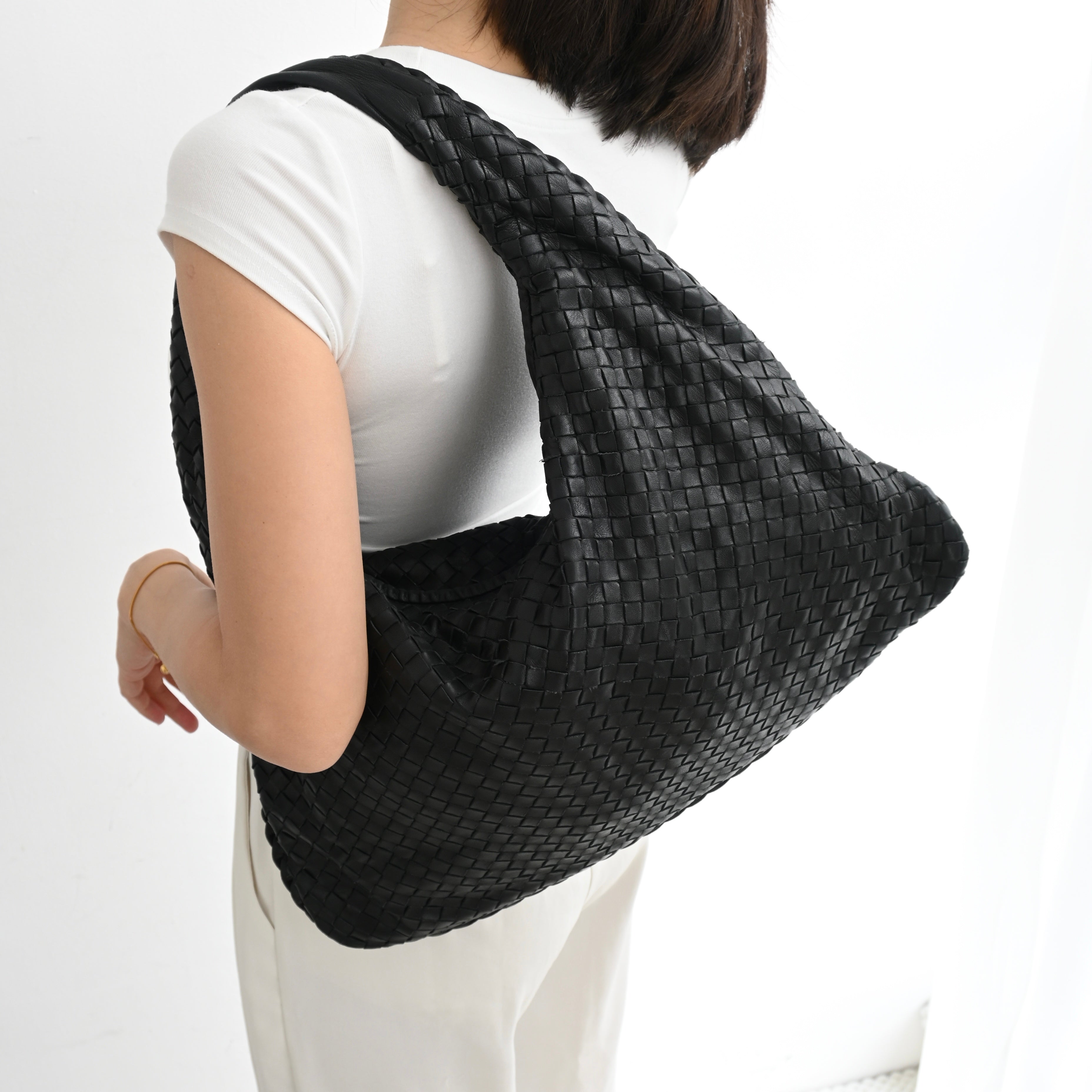 Bottega Veneta Dark Brown Hobo Bag Large