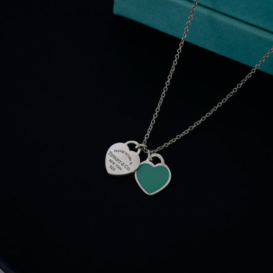 Tiffany Return To Tiffany Double Heart Tag Necklace Tiffany Blue