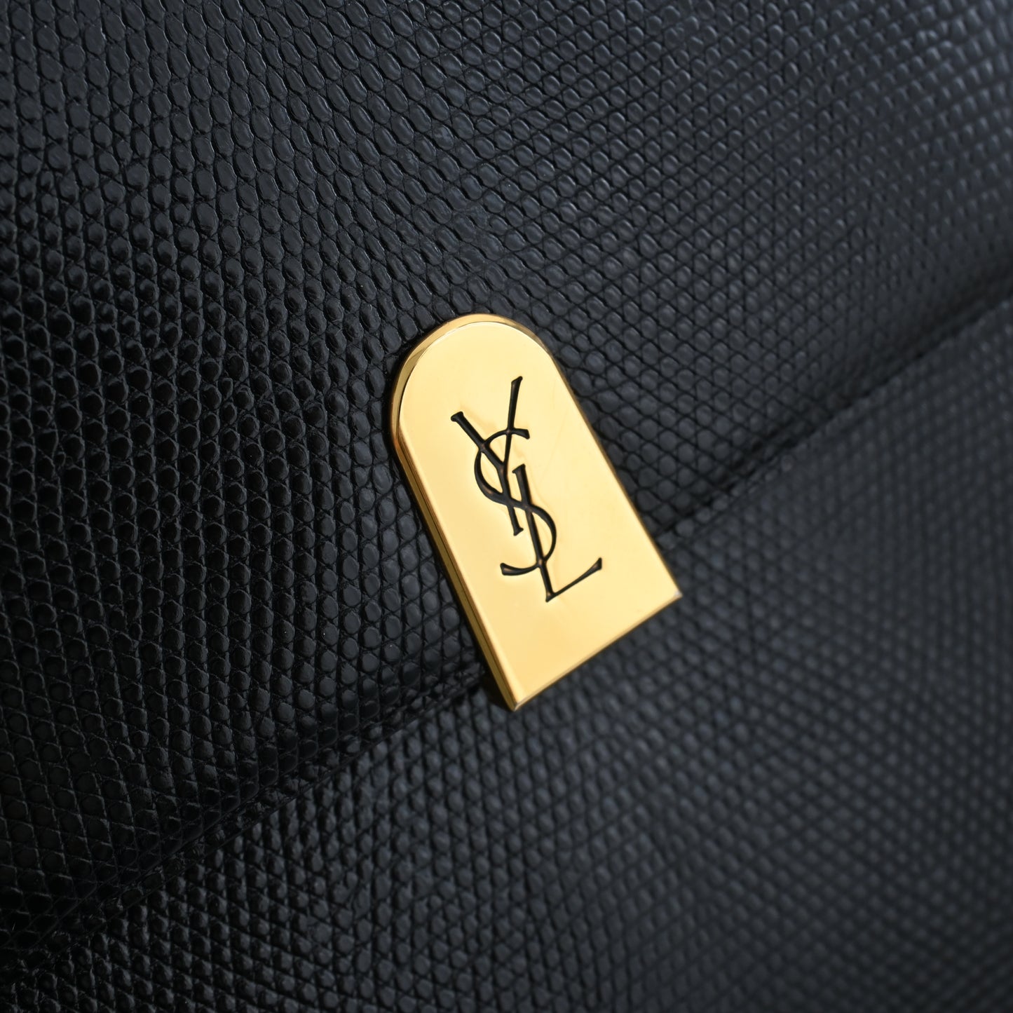 Vintage YSL Embossed Lizard Leather Shoulder Bag