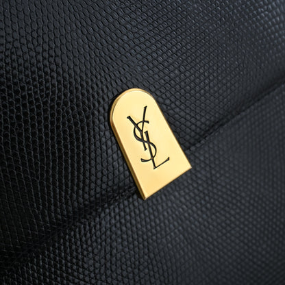 Vintage YSL Embossed Lizard Leather Shoulder Bag