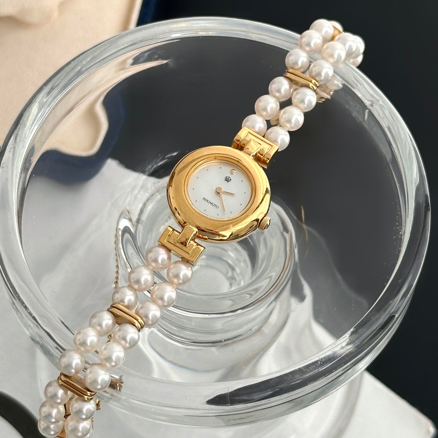 Mikimoto Double Pearl Bracelet Vintage Watch