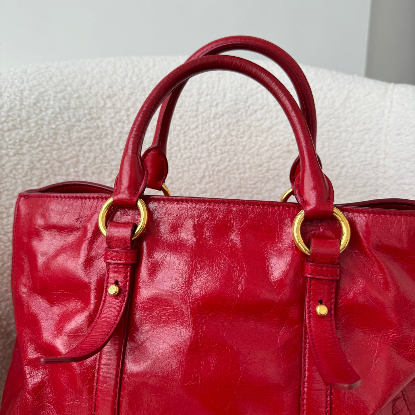 Miu Miu Vitello Shine Rosso