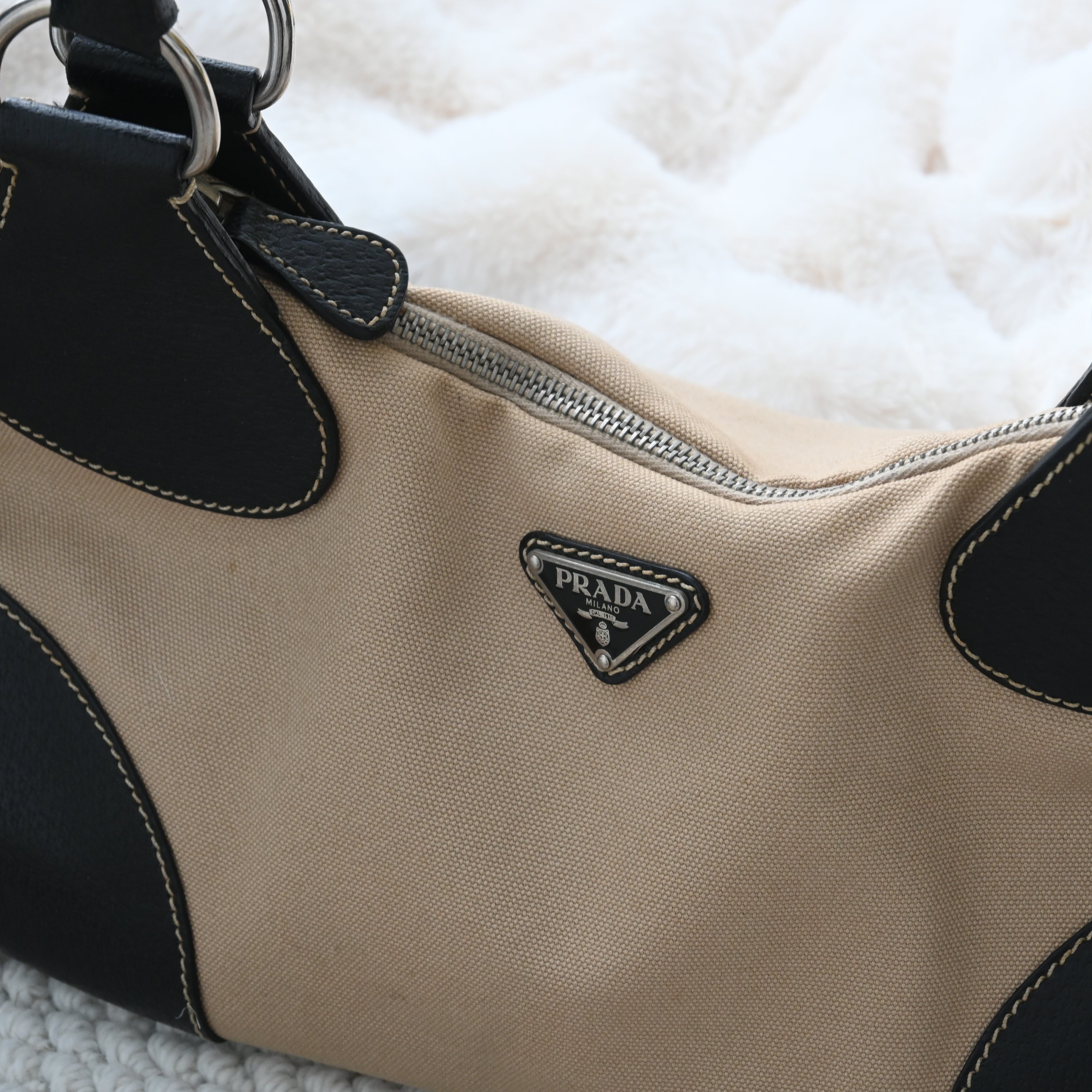 Prada Canvas Hobo - Leluxe Vintage Sdn. Bhd.