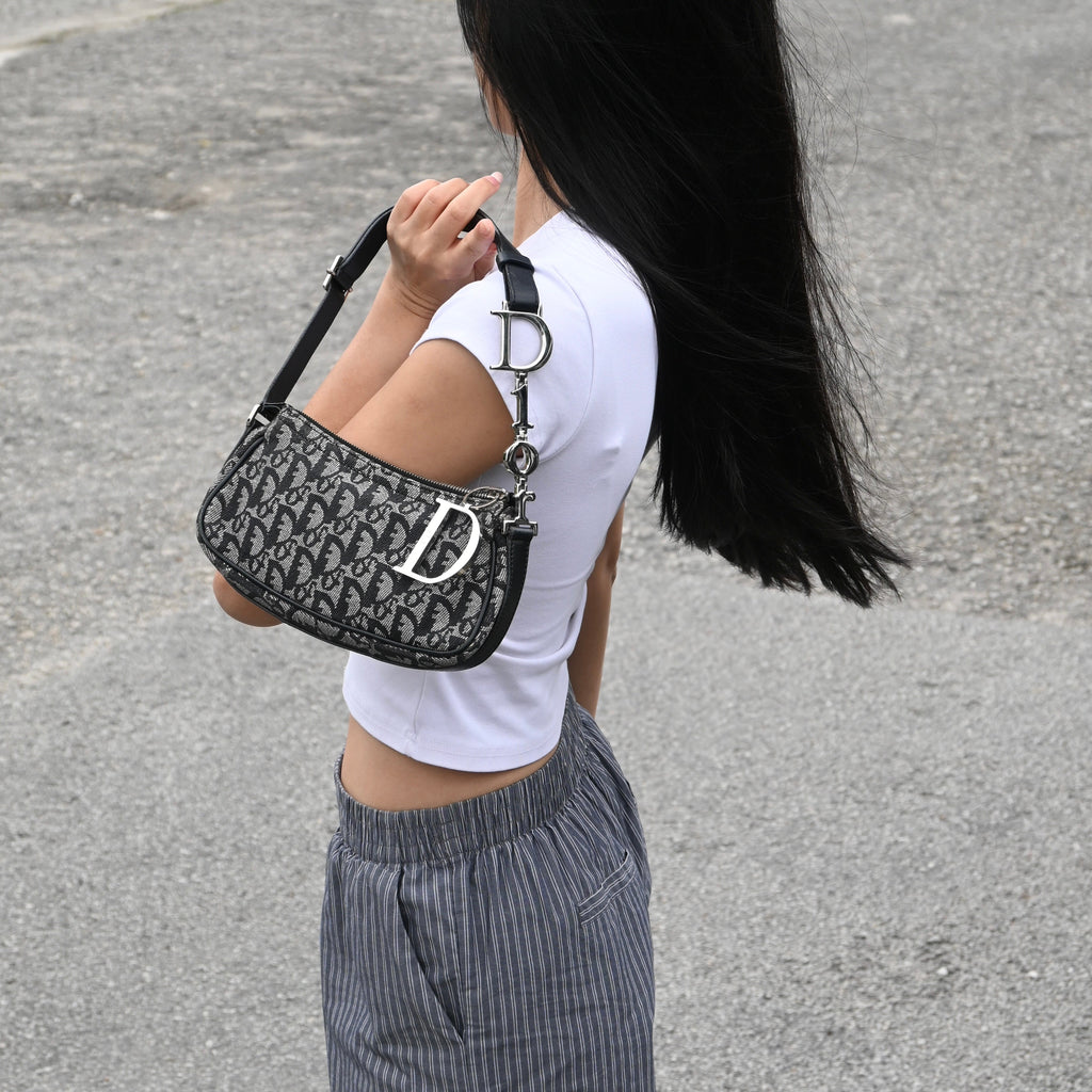 Dior D Charm Trotter Shoulder Bag - Leluxe Vintage Sdn. Bhd.