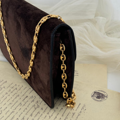 Celine Triomphe Suede Chain Bag