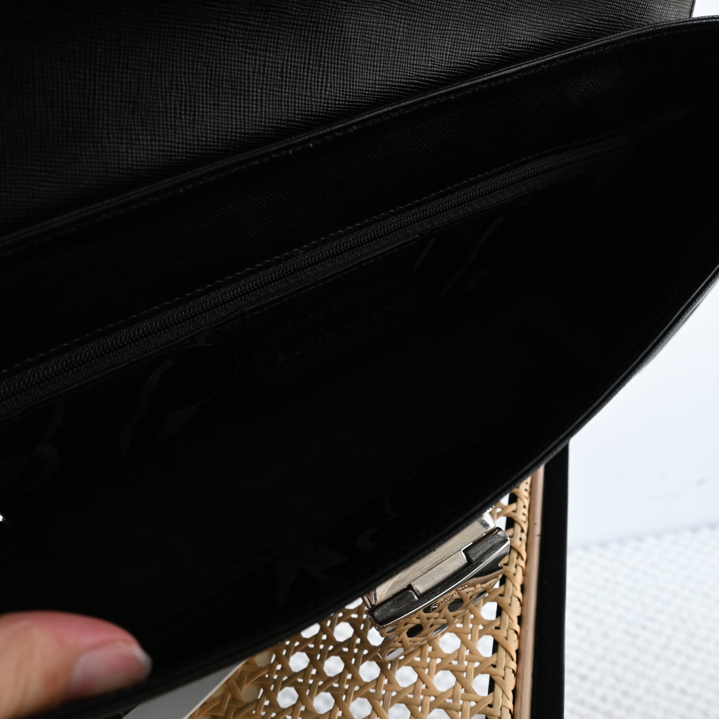 Salvatore Ferragamo Gancini Saffiano Leather Shoulder Bag