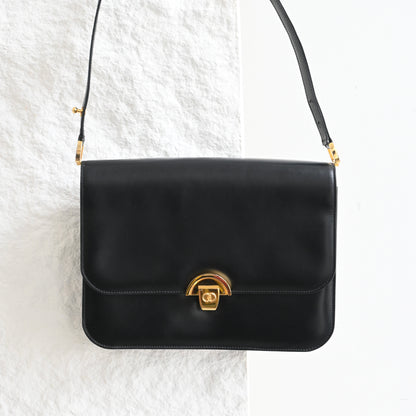 Old Gucci Flap Box CalfSkin Shoulder Bag