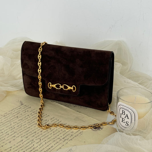 Celine Triomphe Suede Chain Bag - Leluxe Vintage Sdn. Bhd.