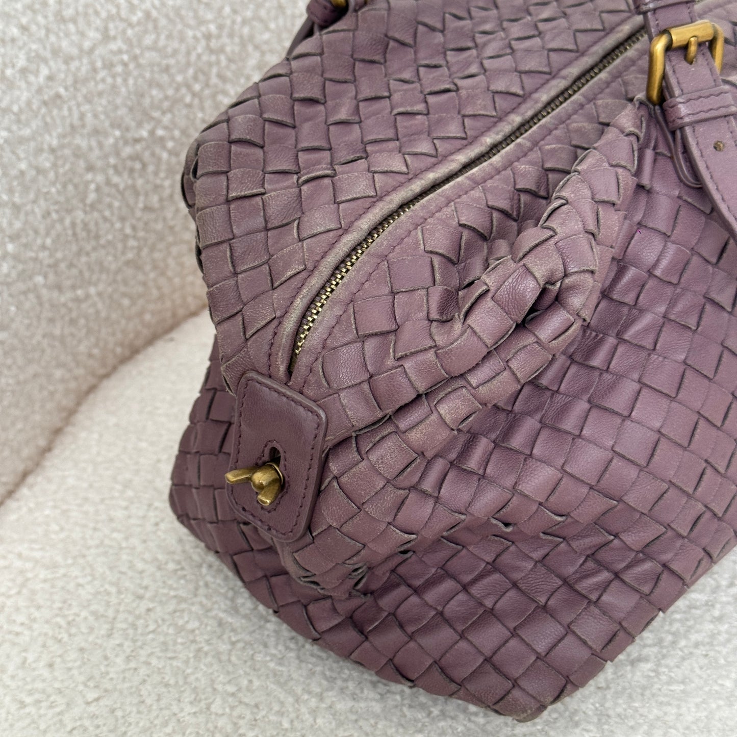 Bottega Veneta Violet Boston Bag