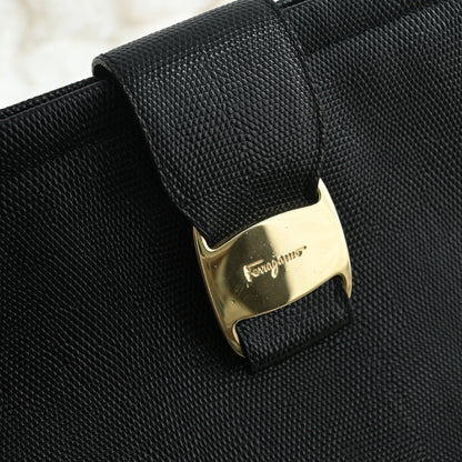 Salvatore Ferragamo Embossed Lizard Vara Tote