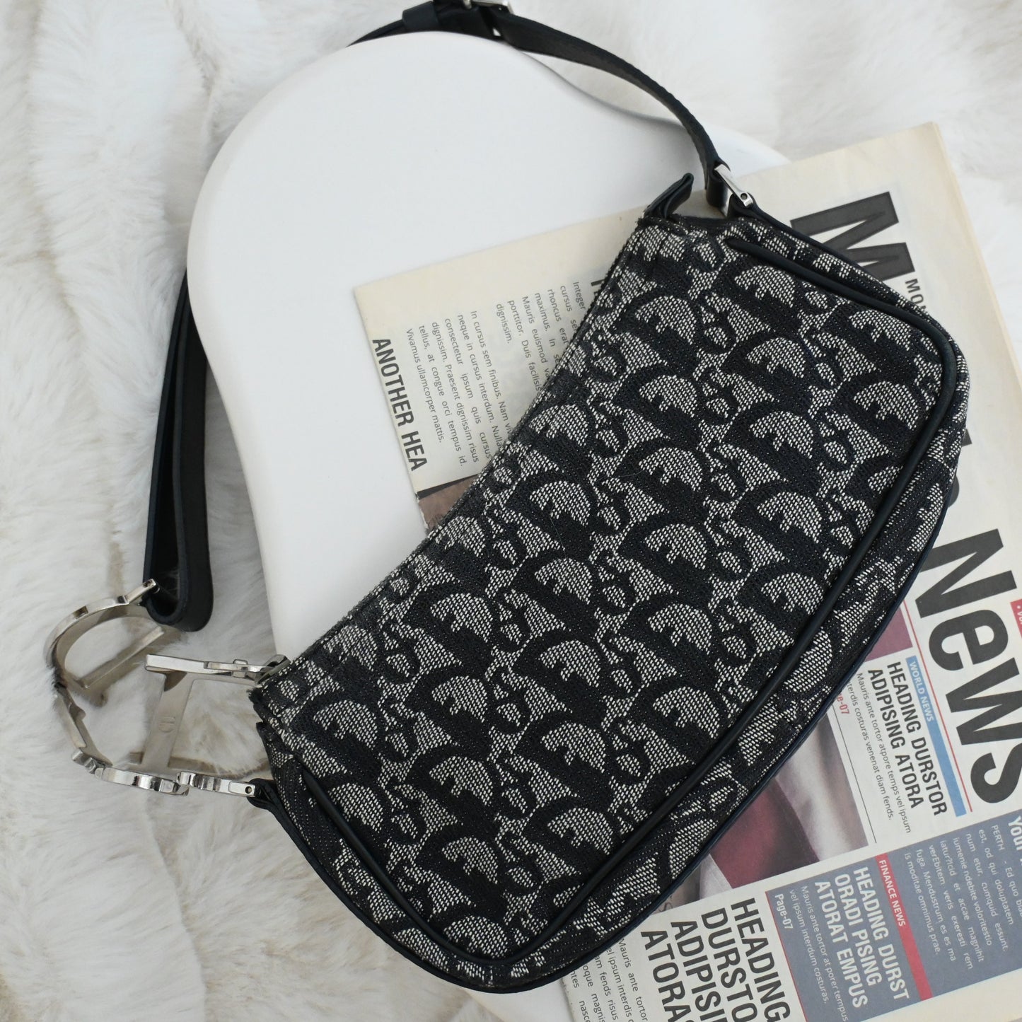 Dior D Charm Trotter Shoulder Bag - Leluxe Vintage Sdn. Bhd.