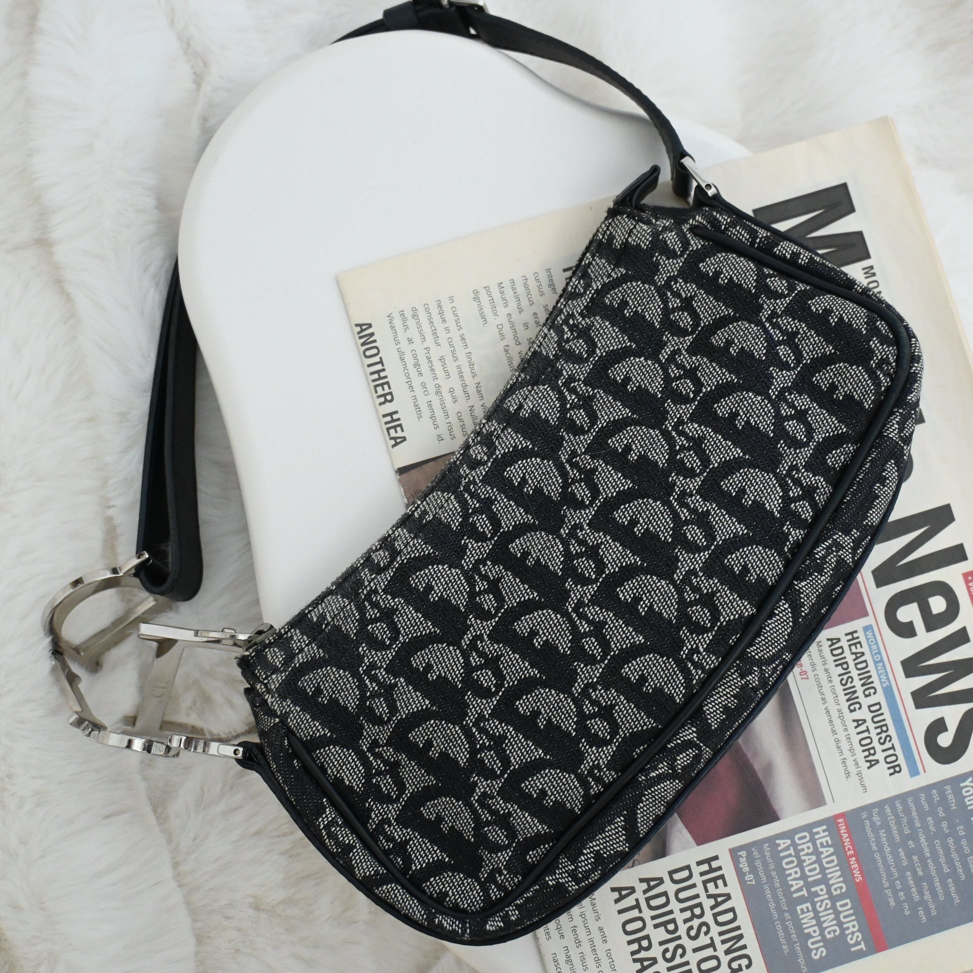 Dior D Charm Trotter Shoulder Bag - Leluxe Vintage Sdn. Bhd.