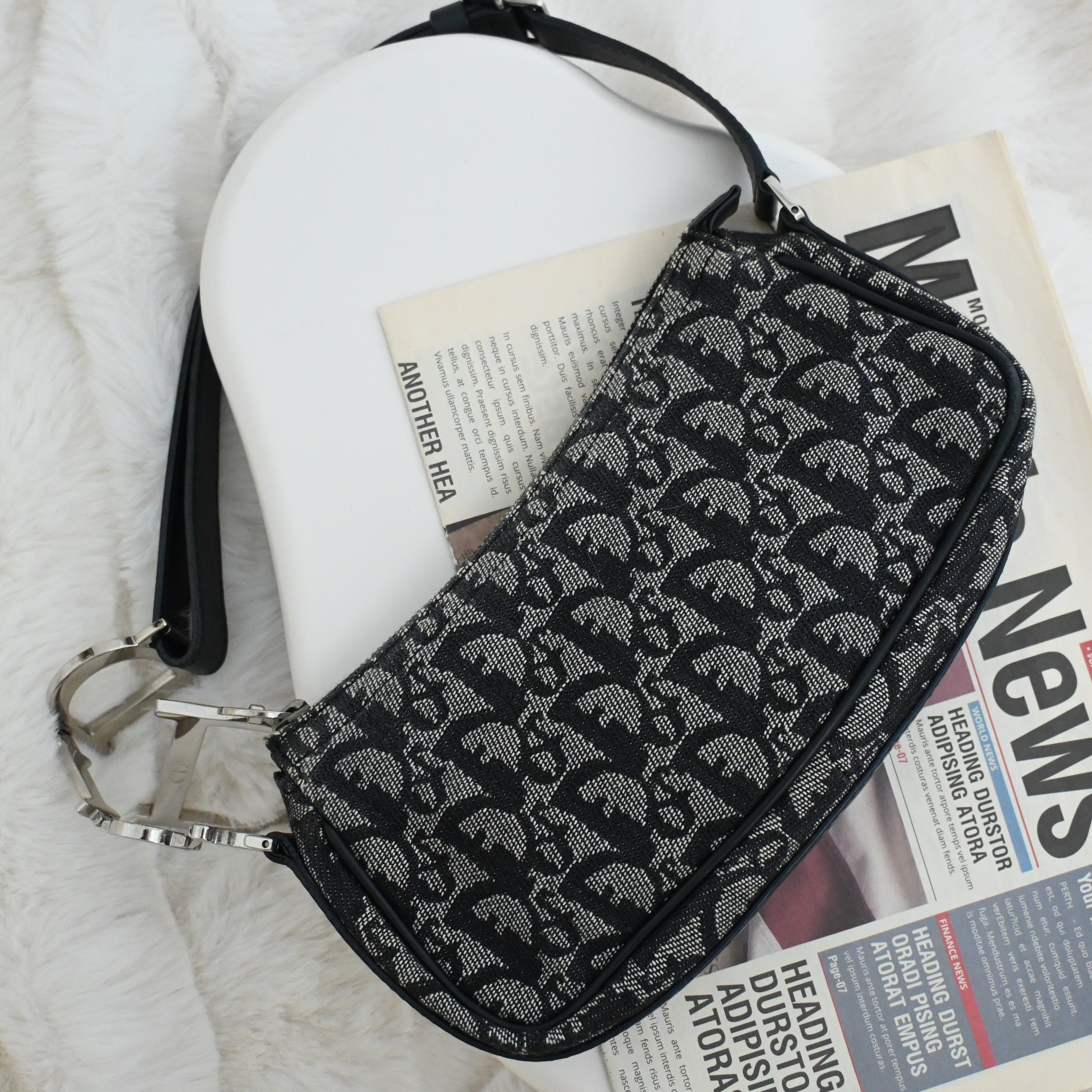 Dior D Charm Trotter Shoulder Bag - Leluxe Vintage Sdn. Bhd.