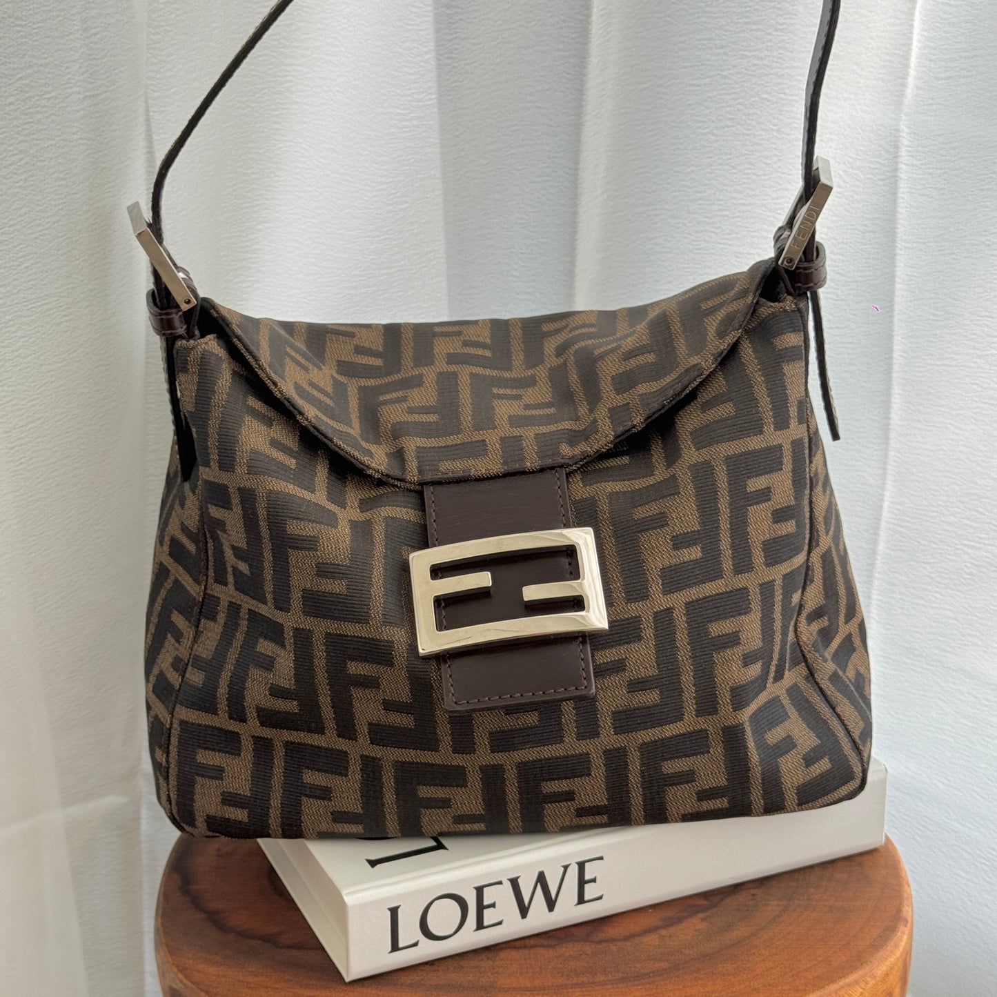 Fendi Zucca Shoulder Bag Double Flap