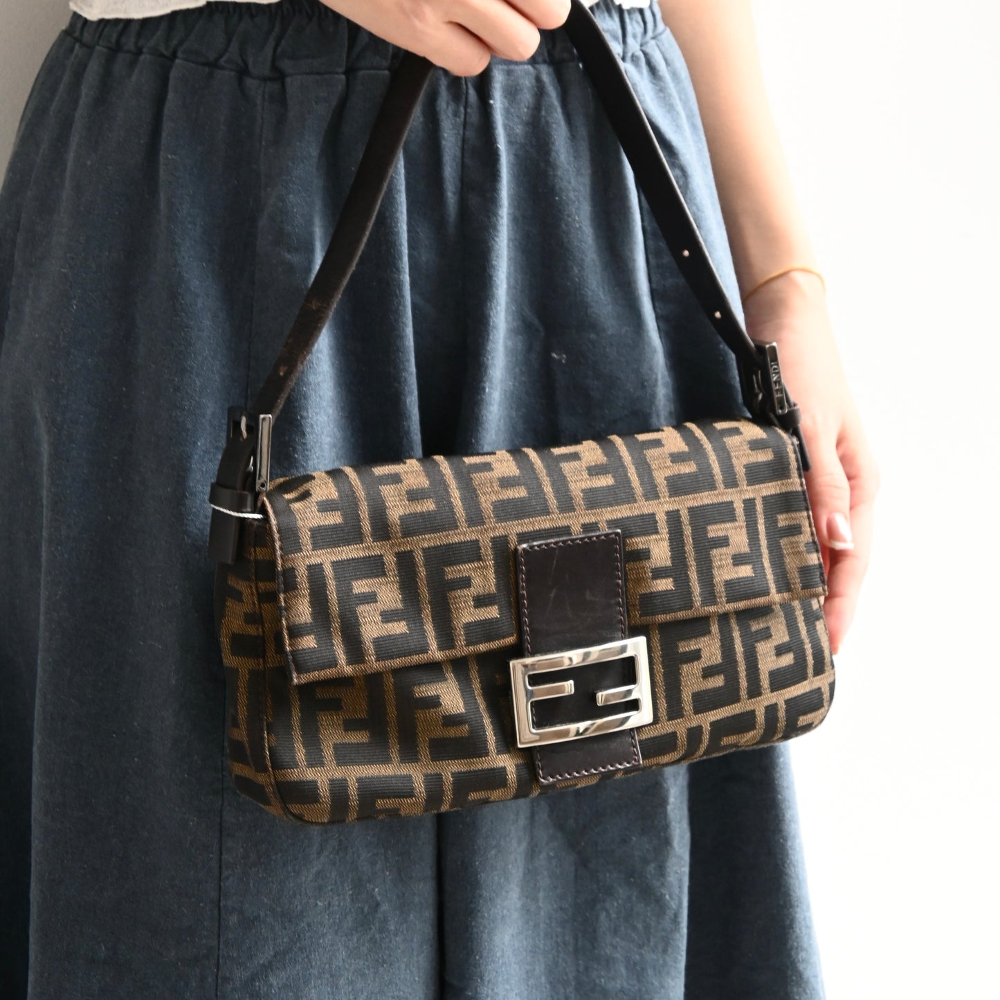 Fendi Zucca Mamma Baguette Shoulder Bag