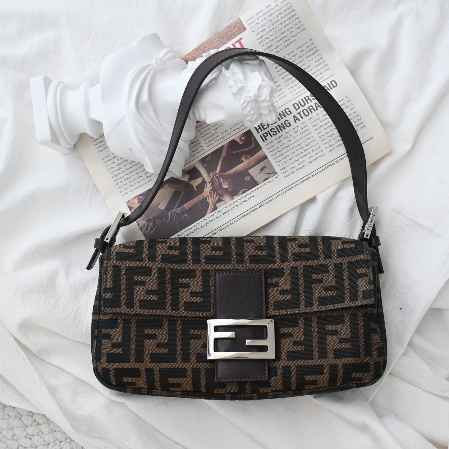 Fendi Zucca Mamma Baguette Shoulder Bag