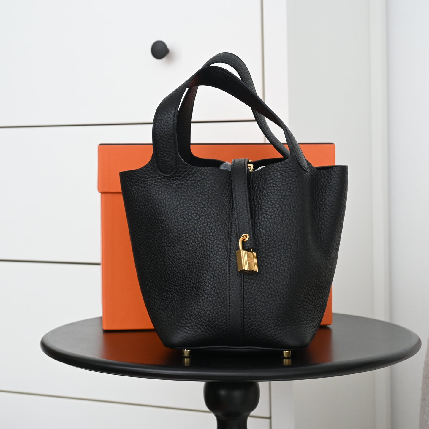 Hermes Picotin Lock 18 Noir GHW