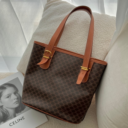 Celine Brown Macadam Triomphe Tote