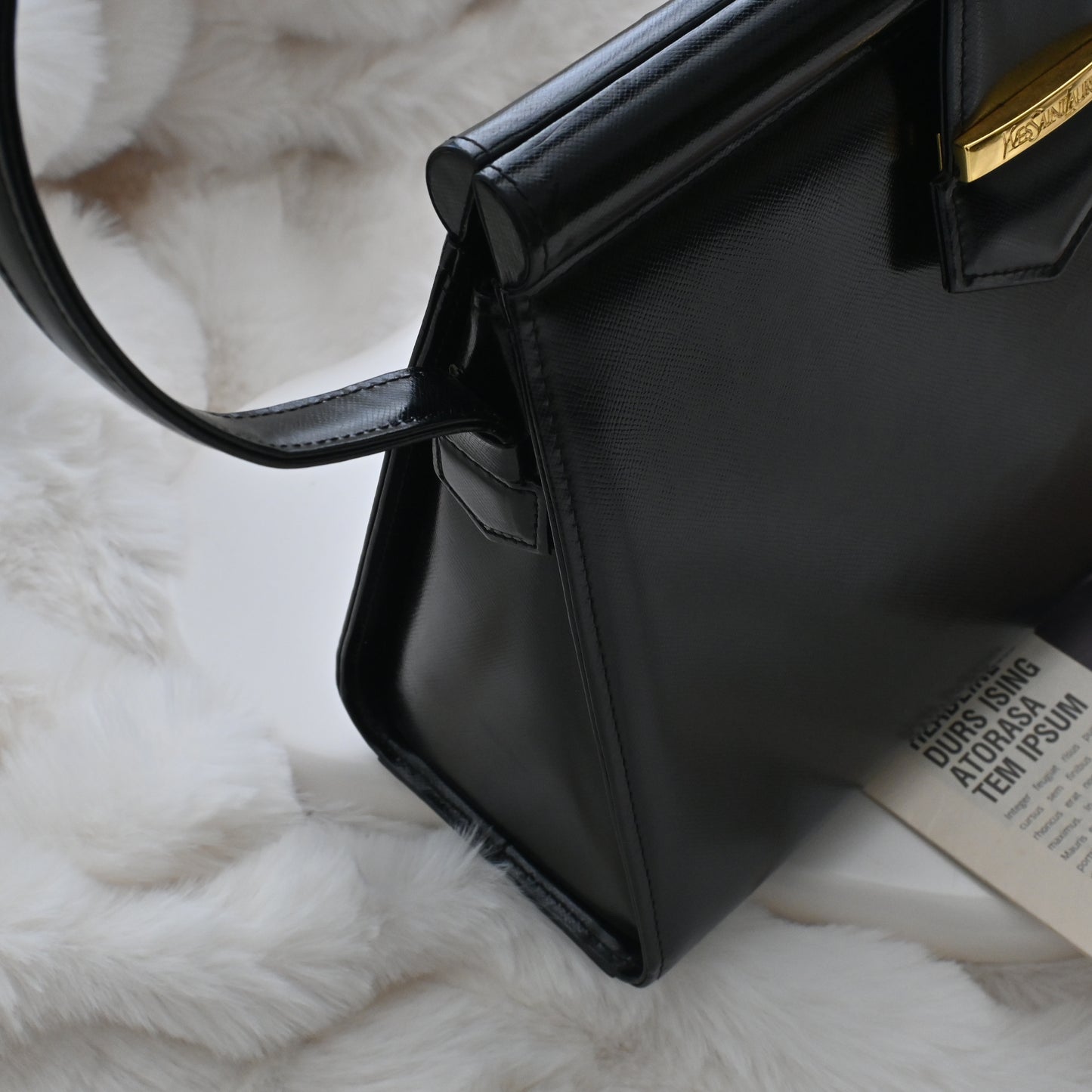 Vintage YSL Black Calf Leather Shoulder Bag