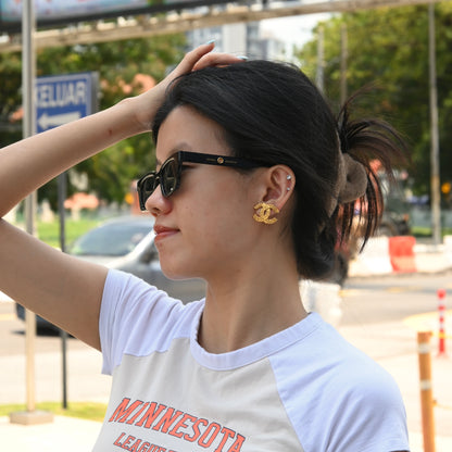 Chanel Quilted CC Weaves Earclips Earrings