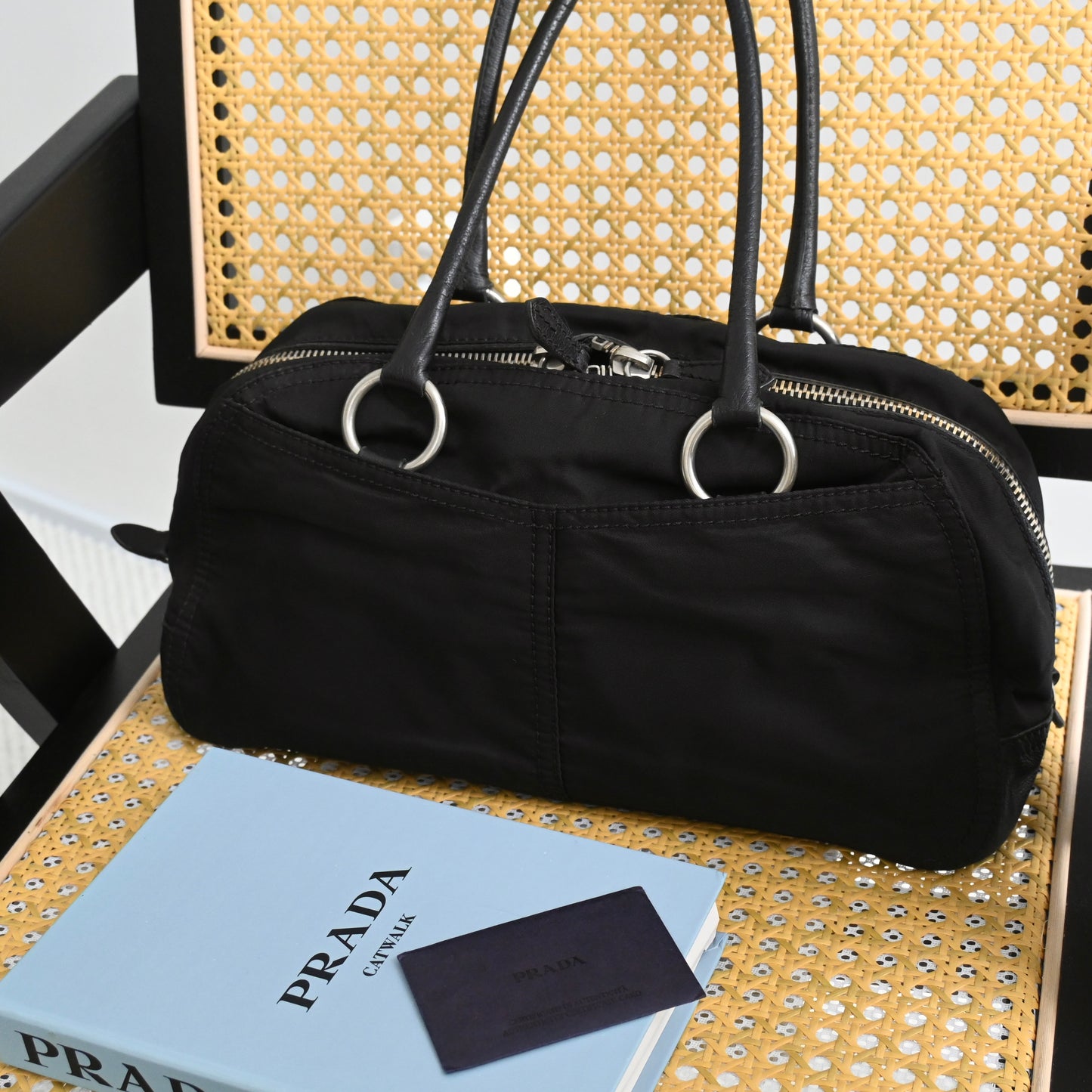 Prada Tessuto Bowler Shoulder Bag