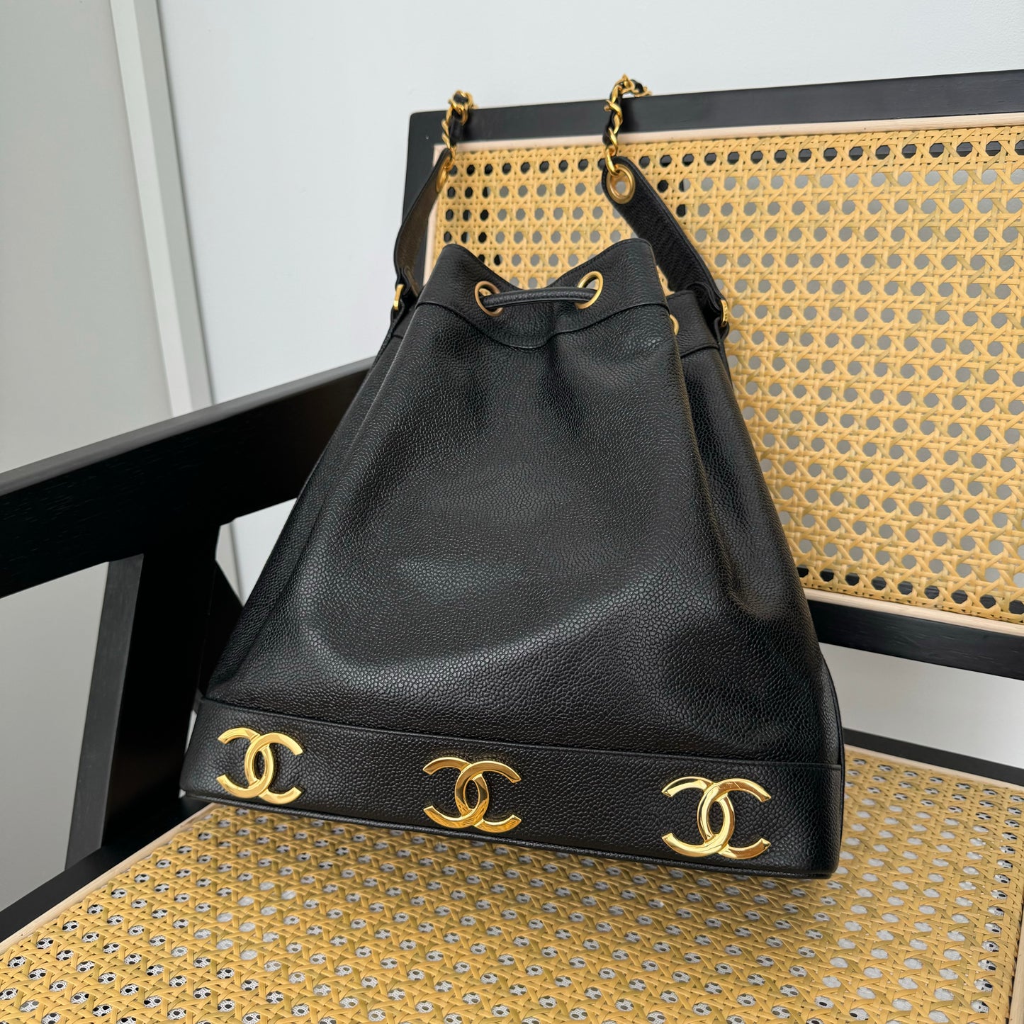 Chanel Triple C Caviar Drawstring Bucket Bag