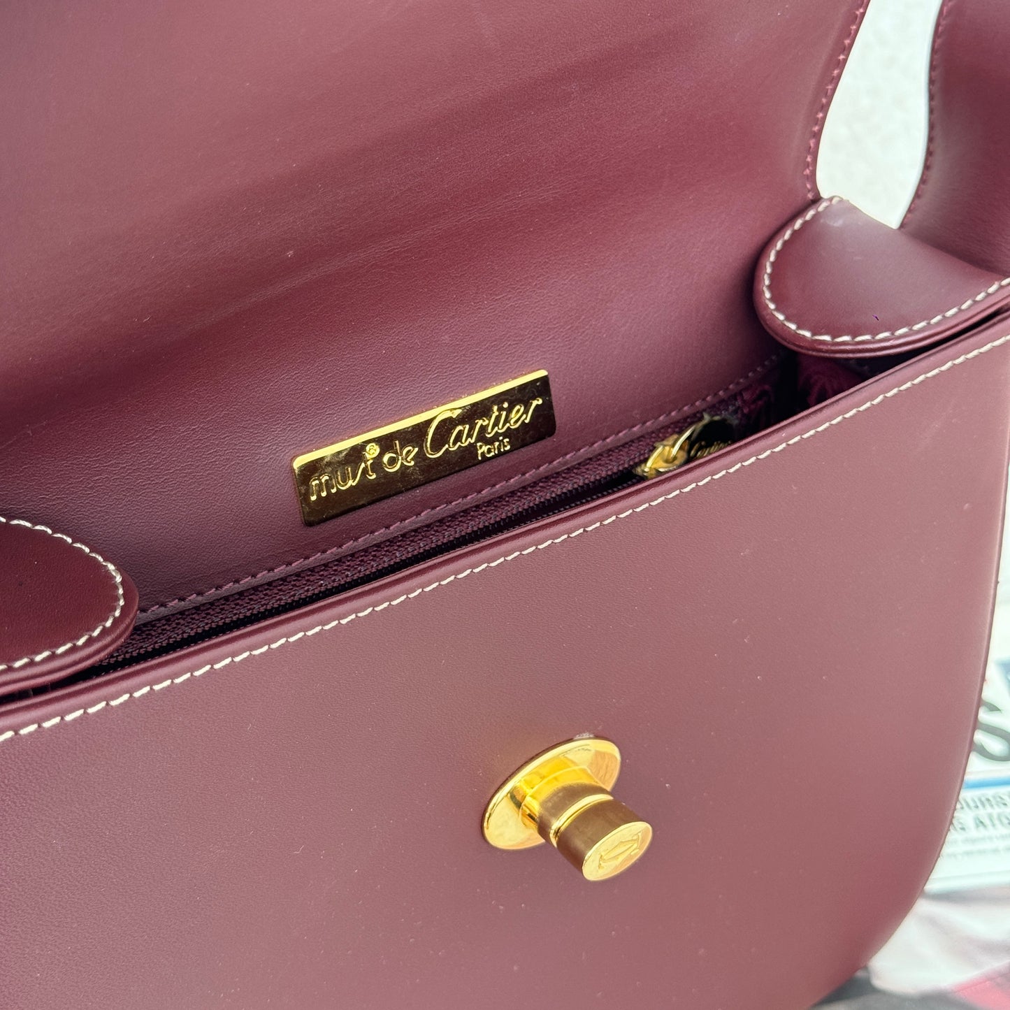 Must de Cartier Burgundy Crossbody Bag