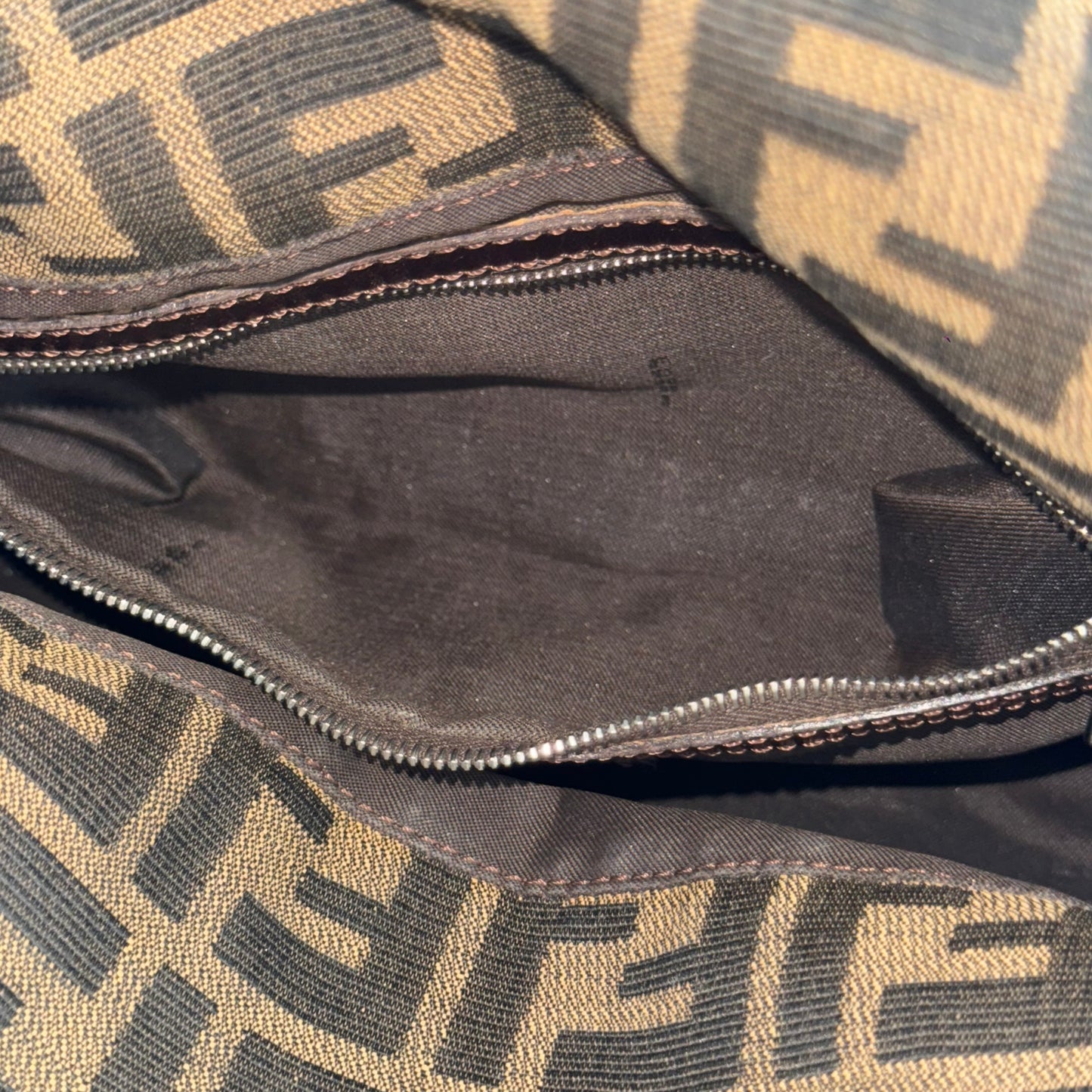 Fendi Zucca Canvas Baguette Shoulder Bag