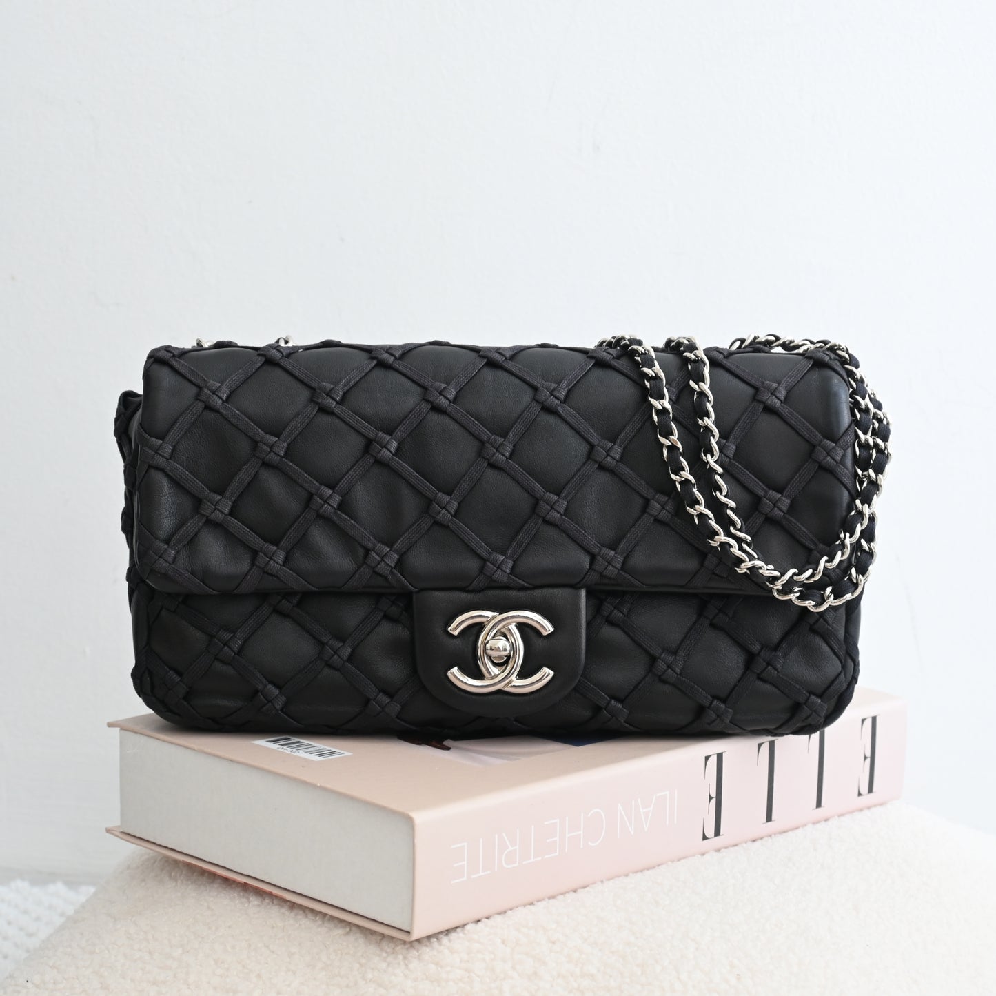 Chanel Lambskin Canebiers Net Flap Bag Small